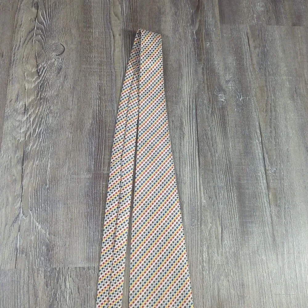 Ermenegildo Zegna Tie Men's Necktie Multicolor Geometric Silk Italy Modern